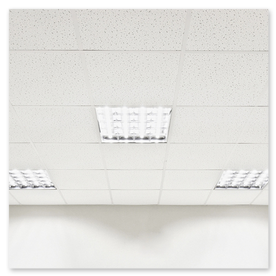 Plafón reticulado instalado en oficina